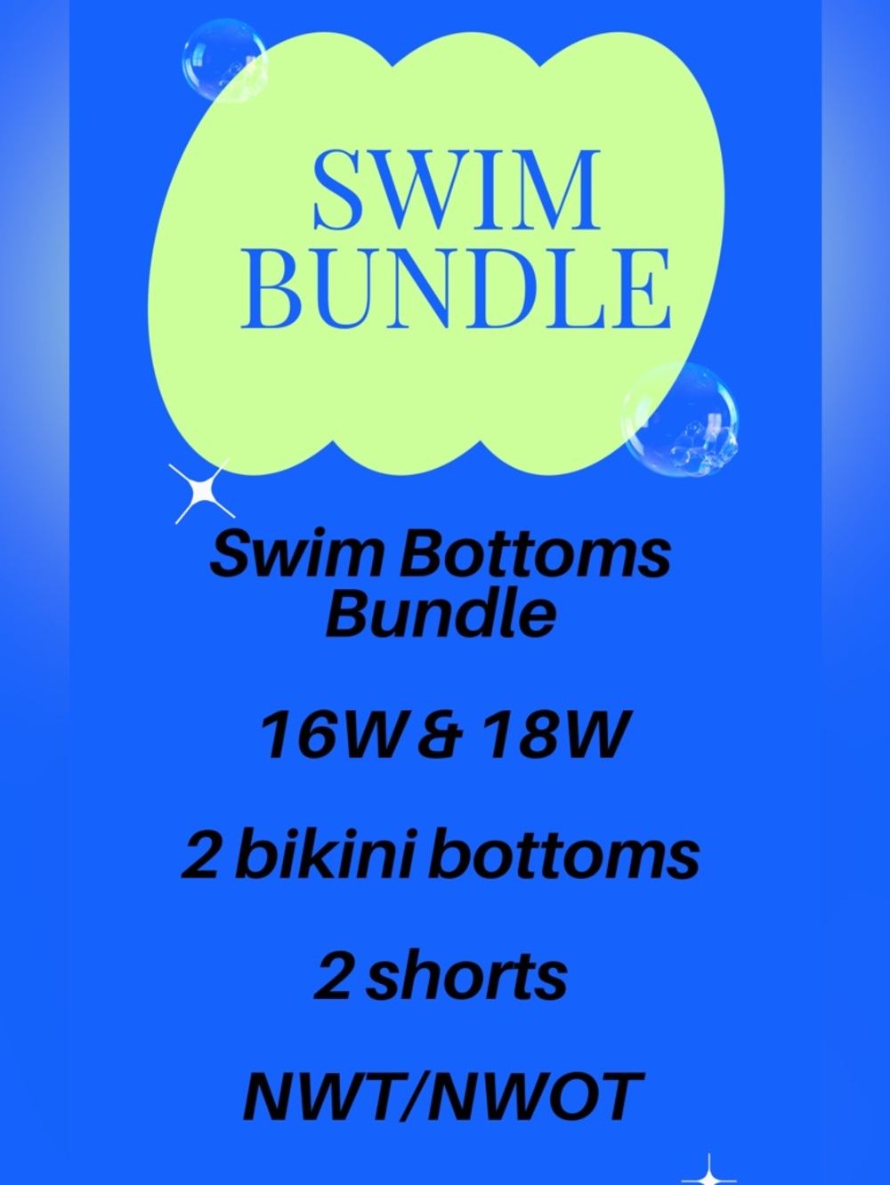 NWT/NWOT 16W & 18W 4 piece swim bottom bundle